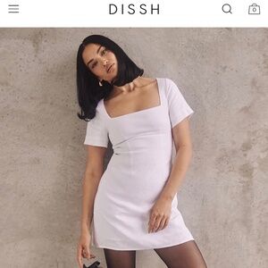 Jamie white linen mini dress